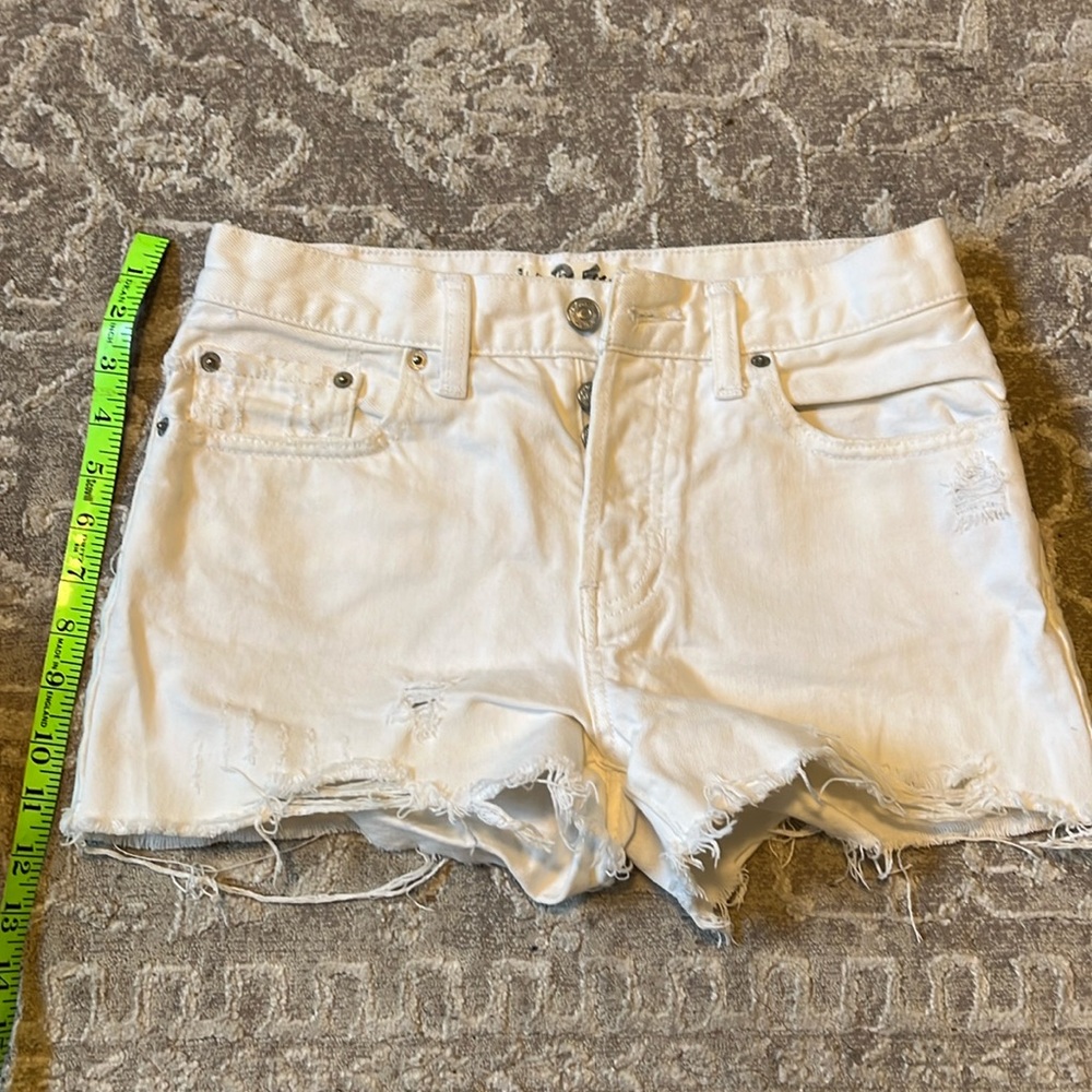 We the free white cut off jean shorts